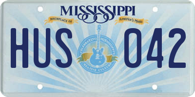 MS license plate HUS042