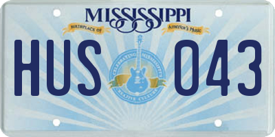 MS license plate HUS043