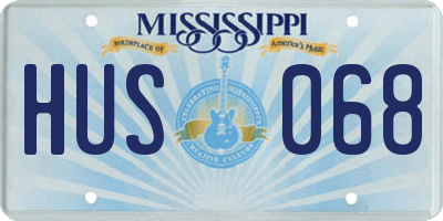 MS license plate HUS068