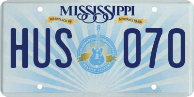 MS license plate HUS070