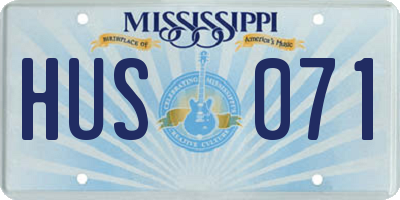 MS license plate HUS071