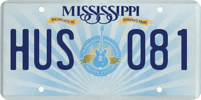 MS license plate HUS081