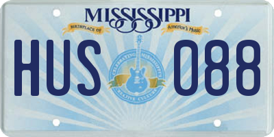 MS license plate HUS088