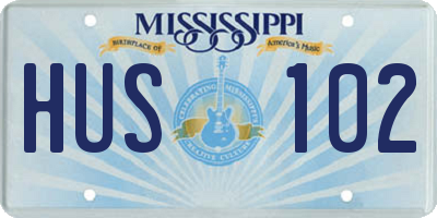 MS license plate HUS102