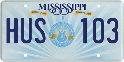 MS license plate HUS103