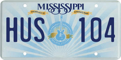 MS license plate HUS104