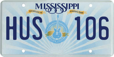 MS license plate HUS106