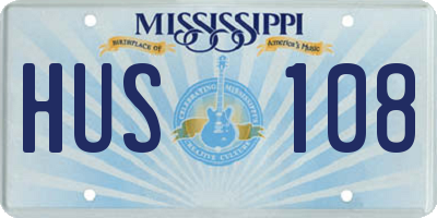 MS license plate HUS108