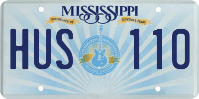 MS license plate HUS110