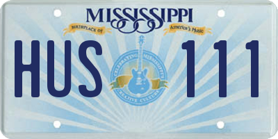 MS license plate HUS111