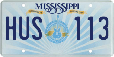 MS license plate HUS113