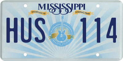 MS license plate HUS114