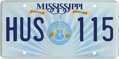 MS license plate HUS115