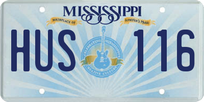 MS license plate HUS116