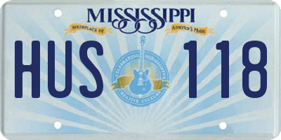 MS license plate HUS118