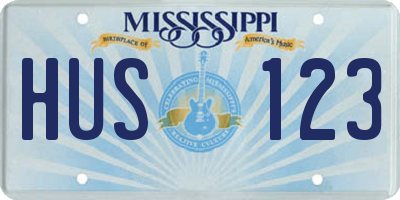 MS license plate HUS123
