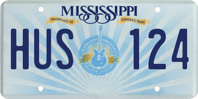 MS license plate HUS124