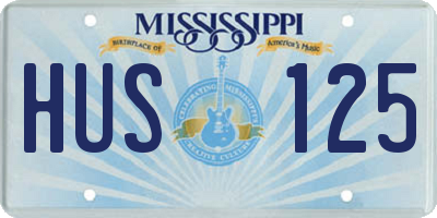 MS license plate HUS125