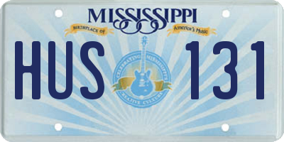 MS license plate HUS131