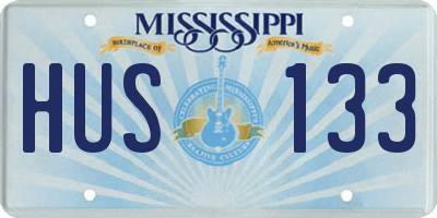 MS license plate HUS133