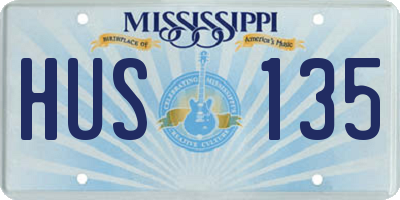 MS license plate HUS135