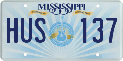 MS license plate HUS137