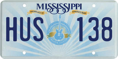 MS license plate HUS138