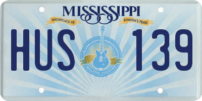 MS license plate HUS139