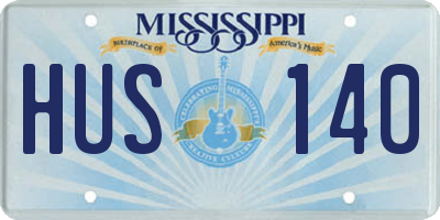 MS license plate HUS140