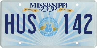 MS license plate HUS142