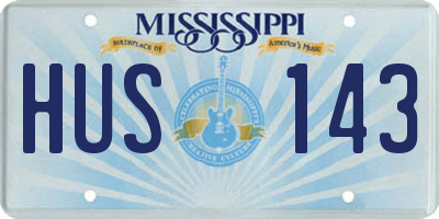 MS license plate HUS143