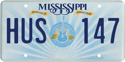 MS license plate HUS147