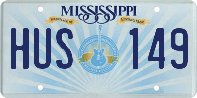 MS license plate HUS149