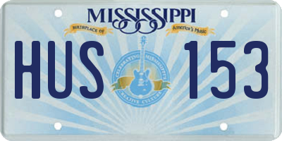 MS license plate HUS153