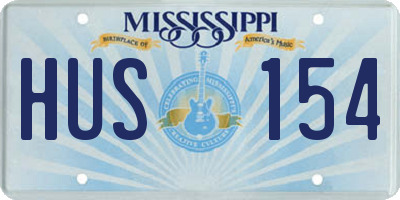 MS license plate HUS154