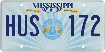 MS license plate HUS172