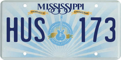 MS license plate HUS173