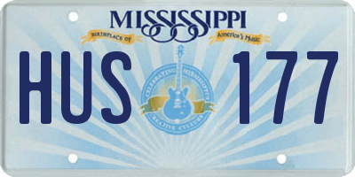 MS license plate HUS177