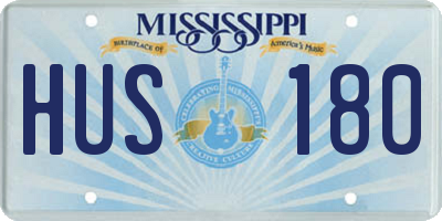 MS license plate HUS180