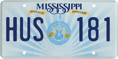 MS license plate HUS181