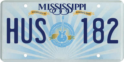 MS license plate HUS182