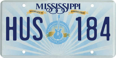 MS license plate HUS184