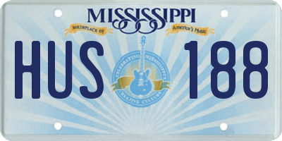 MS license plate HUS188