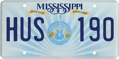 MS license plate HUS190