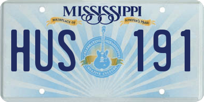 MS license plate HUS191
