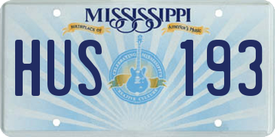 MS license plate HUS193