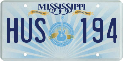 MS license plate HUS194