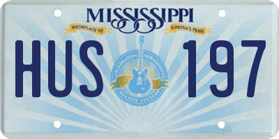 MS license plate HUS197
