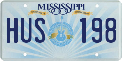 MS license plate HUS198