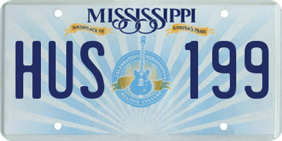 MS license plate HUS199